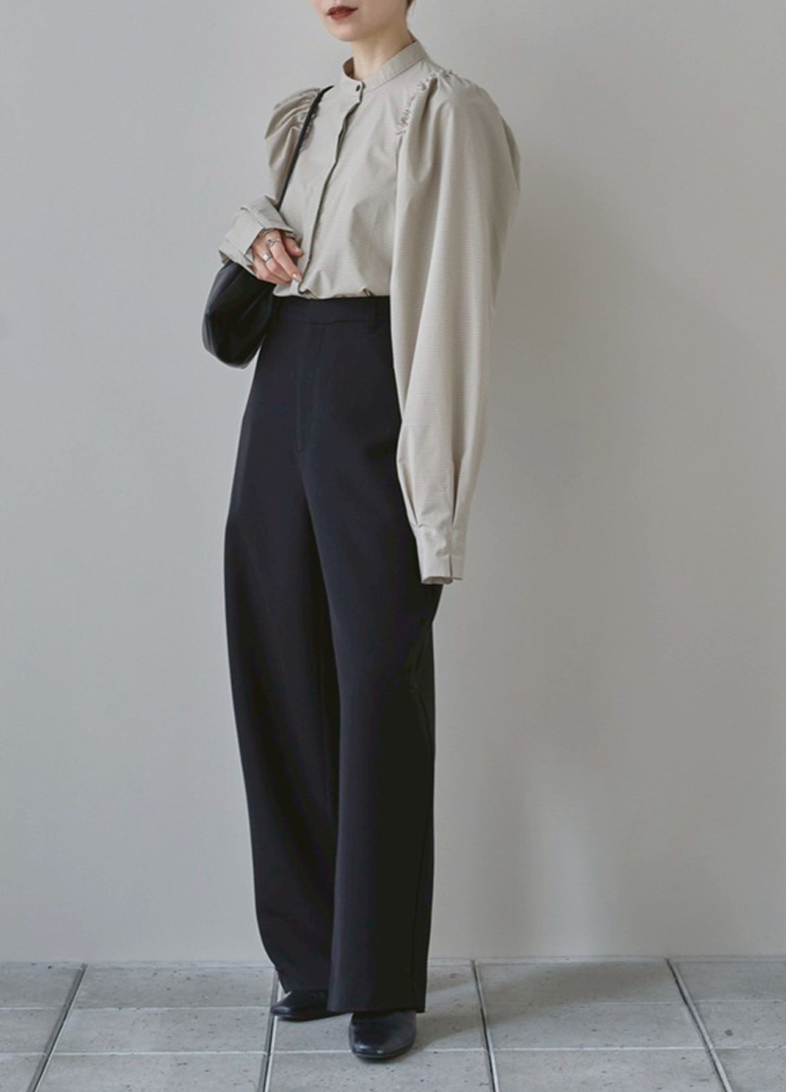 格紋公主澎袖造型襯衫